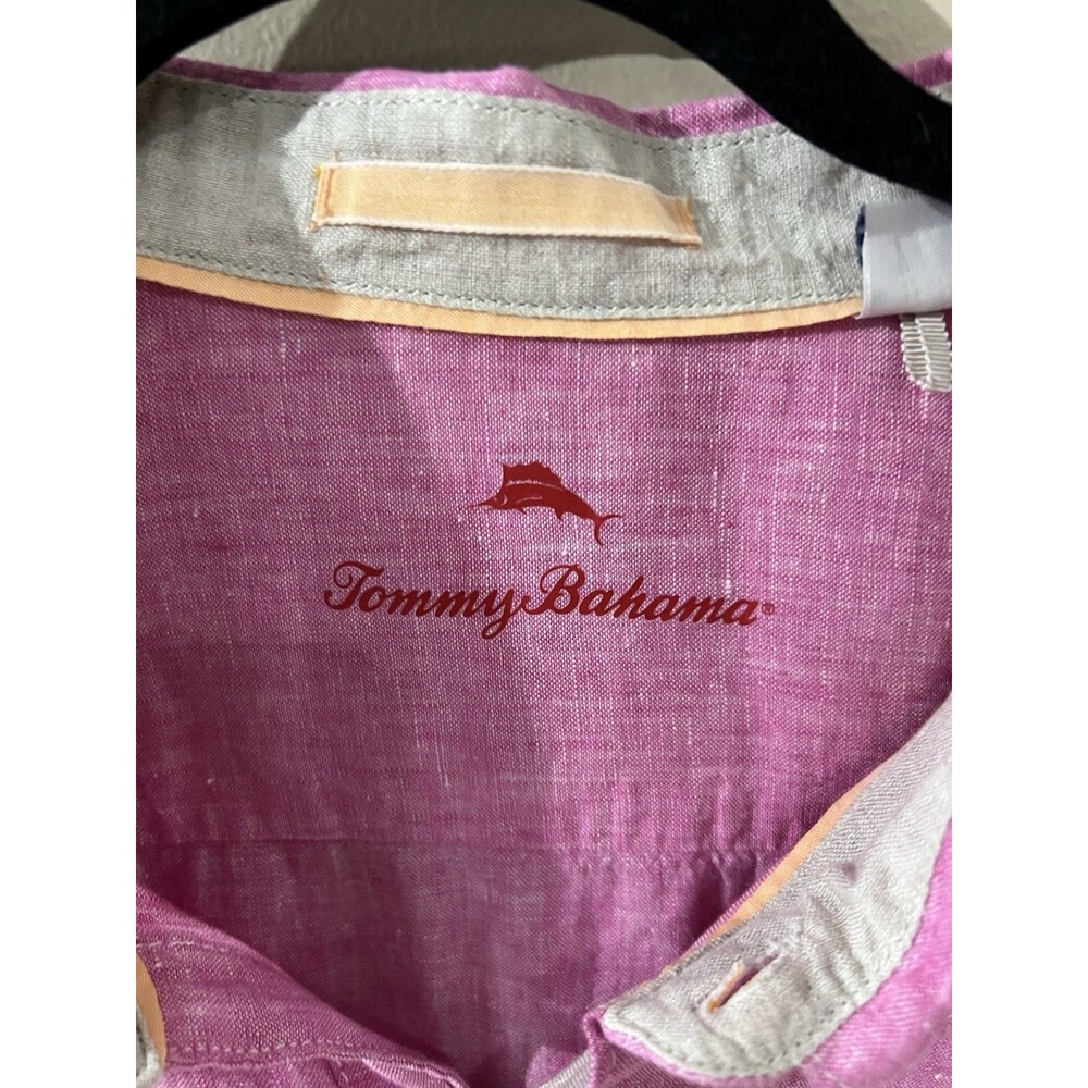 Tommy Bahama Men’s 3X Button Shirt Linen Summer Vacation Pink - Picture 4 of 11